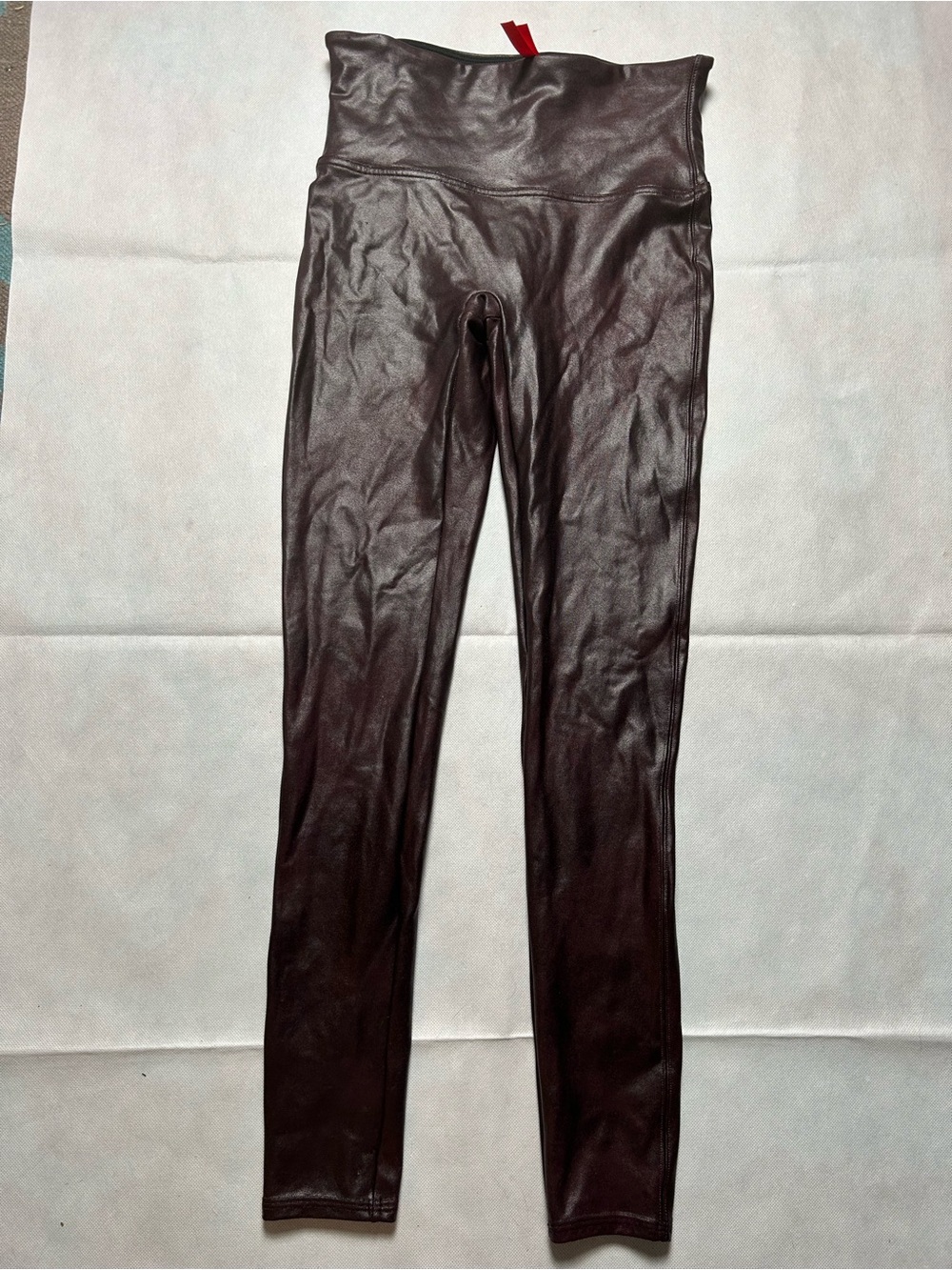 Spanx dark burgundy liquid leggings size medium